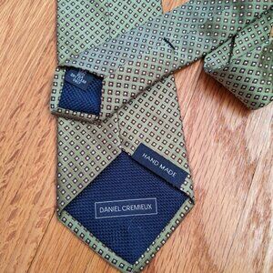 3.5" Necktie - Olive Green/Brown Squares